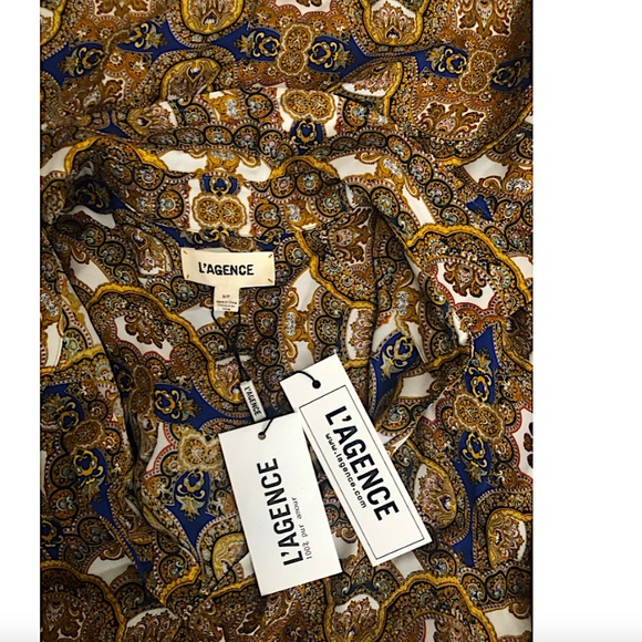 L’AGENCE Nina Silk Long Sleeve Blouse - Picture 6 of 8